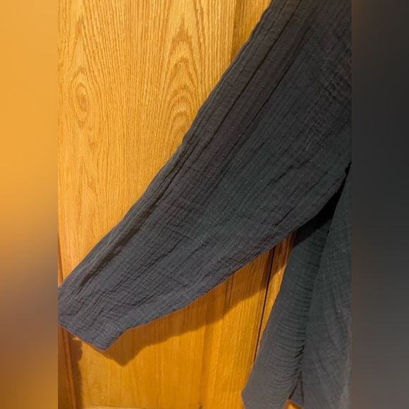 We the Free Nightdreams Slouchy Gauze Wrap‎ Top Shirt in Washed Black Size Small - Picture 7 of 11